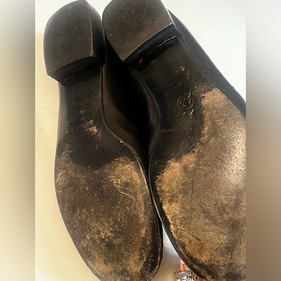 Vintage Chanel Finition LOGO Cap Tor Flats Sz 40 1/2 Women - Picture 5 of 8